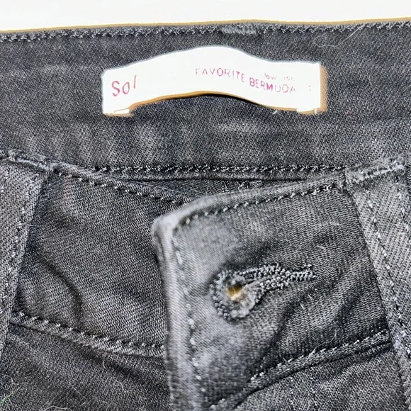 Black Denim Shorts - Picture 2 of 3